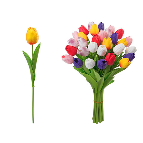 PU Flower Multicolor Artificial Tulip